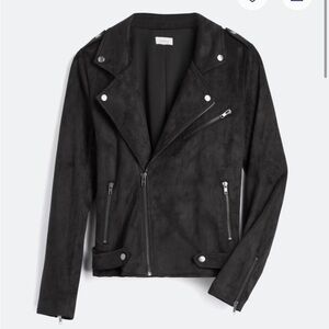 Market & Spruce Faux Suede Jacket Asymmetrical Design